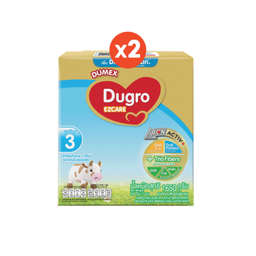 นมผง x 2 กล่อง ดูเม็กซ์สูตร3 ดูโกร อีแซดแคร์ ไอรอนแอคทีฟพลัส 1650 กรัม นมผงเด็ก 1 ปีขึ้นไปและทุกคนในครอบครัว Dumex นมดูโกรสูตร3