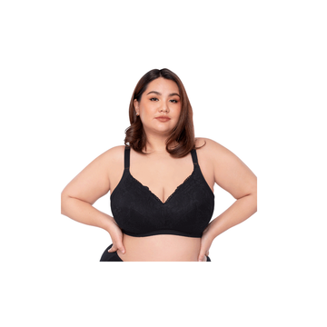 โปรโมชั่น : Sgarlet เสื้อในไร้โครง แต่งเต้าลูกไม้ เก็บกระชับ สีดำสีกะปิ MB1517