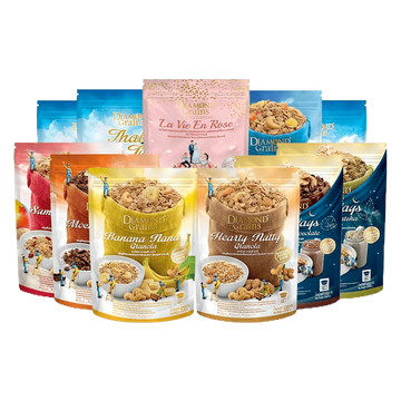 [ลดแรง ทุกรสชาติ] Diamond Grains Granola กราโนล่า ข้าวโอ๊ตผสมแผ่นมอลต์ ช็อกโกแลต กาแฟ ชาไทย เบอร์รี่ อาหารเช้า ซีเรียล