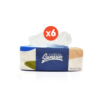 โปรโมชั่น : คุ้มมาก  ส่งจากไทย ทิชชู่ sunsun 1 แถว 200 แผ่นคู่ 6ห่อ รุ่นนี้เนื้อทิชชู่จะดีกว่ารุ่น 165 และ 170 นะคะ