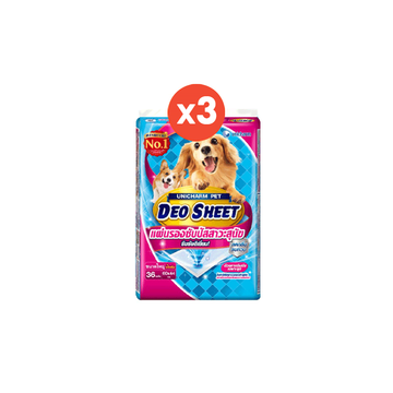 Unicharm Pet Deosheet แผ่นซึมซับปัสสาวะสุนัข เดโอชีท ขนาดใหญ่พิเศษ 60x44ซม. 36 แผ่น *3 แพ็ค