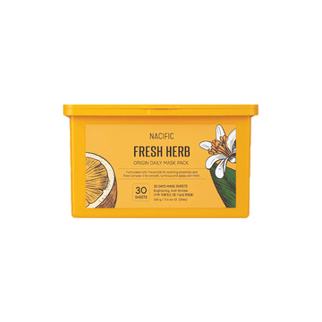 NACIFIC Fresh Herb Origin Daily Mask Pack (30 แผ่น) แผ่นมาส์กหน้า สูตรผิวกระจ่างใส ชุ่มชื้นขั้นสุด