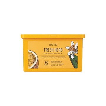 NACIFIC Fresh Herb Origin Daily Mask Pack (30 แผ่น) แผ่นมาส์กหน้า สูตรผิวกระจ่างใส ชุ่มชื้นขั้นสุด