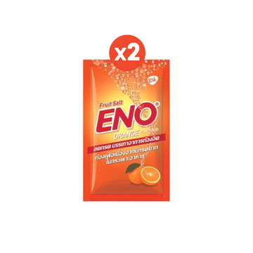 Eno Orange Flavoured อีโน รสส้ม บรรเทาอาการท้องอืด ท้องเฟ้อ 1 ซอง:1 ซอง 4.3 กรัม x2