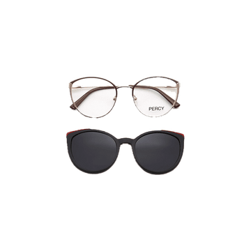โปรโมชั่น : PERCY แว่นสายตาทรงCat-Eye B23111-C2 size 53 พร้อมคลิปออนกันแดด By ท็อปเจริญ
