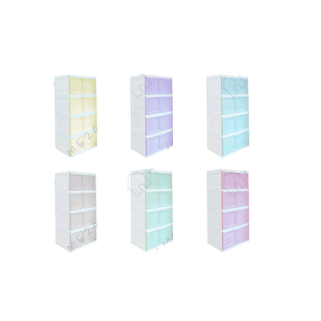 [ลด100บาท โค้ด HOME100ZZ] Home26 ตู้พลาสติก 4ชั้น กล่องเก็บของ ตู้บานเปิดขนาดใหญ่ ชั้นวางของ รุ่น ZeKing