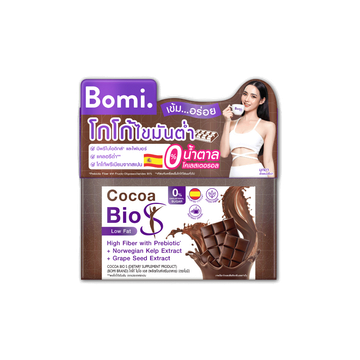 โปรโมชั่น : Bomi Cocoa Bio S14x15gโบมิ โกโก้ ไบโอ เอส เครื่องดื่มดูแลหุ่น โกโก้ไขมันต่ำ มีพรีไบโอติกส์และไฟเบอร์ แคลอรี่ต่ำ