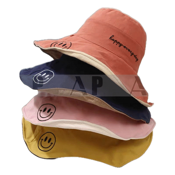 AP หมวกชาวประมง ปะเก๊ต ผู้หญิง กันแดด ใส่ได้สองด้าน หน้ายิ้ม สไลด์เกาหลี หมวกกันแดดกันยูวี