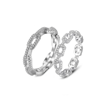 โปรโมชั่น : VVI แหวนเงินแท้ 925 ฝังเพชรสวิส แหวนโซ่ สไตล์เกาหลี เครื่องประดับแฟชั่นผู้หญิง การออกแบบกลุ่มน้อย ของขวัญ คู่รัก