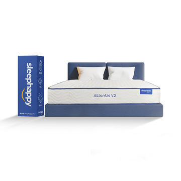 SleepHappy ที่นอนยางพาราแท้100% เสริมพ็อกเก็ตสปริง เสริมยางพาราธรรมชาติ รุ่น Atlantis V2 บรรเทาอาการปวดหลัง และลดเเรงสั่นสะเทือนได้ดี หนา 10นิ้ว ขนาด 3, 3.5, 5, 6 ฟุต สัมผัสนุ่มเเน่นปานกลาง