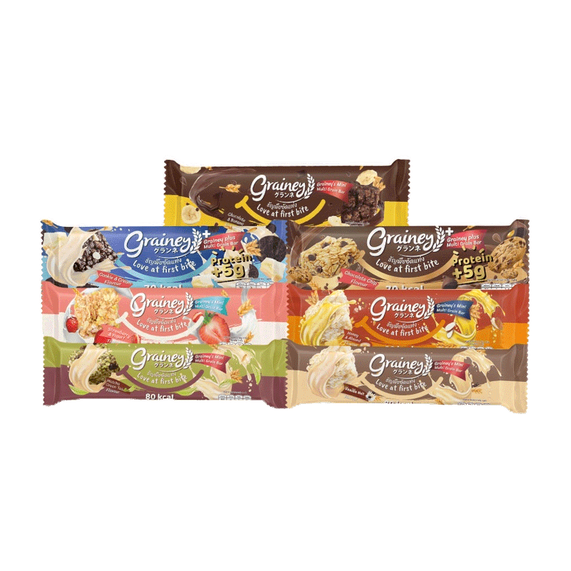 [กรอกโค้ด DDDMUSTD ลด 60.-] Grainey กราโนล่าอัดแท่ง หนักสุทธิ 20 กรัม 1 ซอง