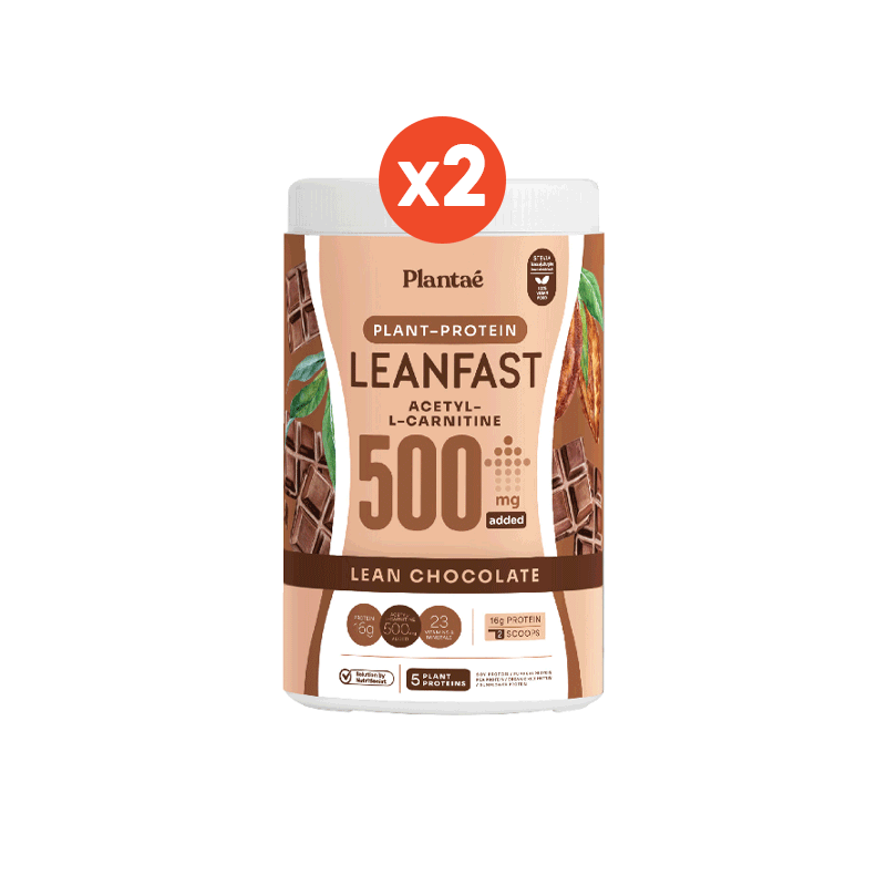 [ลดเพิ่ม130.- PLANTAE11] Plantae Protein Leanfast : รส Lean Chocolate 2 กระปุก ขนาด 500g : โปรตีนพืช Acetyl-L-carnitine