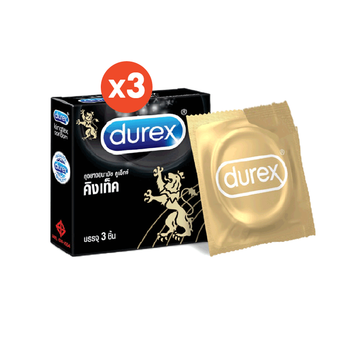 โปรโมชั่น : กดรับของแถมในตระกร้าสินค้า Durex ดูเร็กซ์ คิงเท็ค ถุงยางอนามัยแบบมาตรฐาน ผิวเรียบ ถุงยางขนาด 49 มม. 3 ชิ้น x 3 กล่อง 9 ชิ้น Durex Kingtex