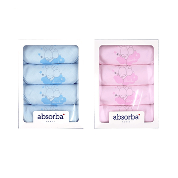 แอ็บซอร์บา (แพ็ค 4 ผืน) ผ้าอ้อมเด็กแรกเกิด Bamboo Extra Soft ทอ 2 ชั้น ขนาด 30x30 นิ้ว มีให้เลือก 2 สี - Dp