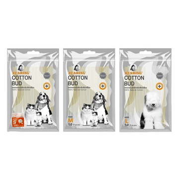 โปรโมชั่น : BEARING Cotton Bud สำลีก้าน สำหรับสัตว์เลี้ยง ทุกขนาด สำลีเช็ดหูสัตว์เลี้ยง คอตตอนบัดสุนัข แมว Size S-L 50-100 ก้าน