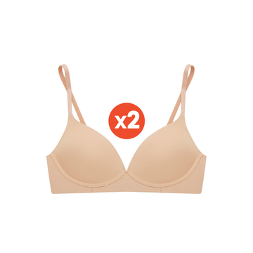 โปรโมชั่น : Sabina ซาบีน่า เสื้อชั้นใน Invisible Wire Set 2 ชิ้น ไม่มีโครง Seamless Fit รุ่น TWENTY FIVE รหัส SBXQ9002CD สีเนื้อเข้ม