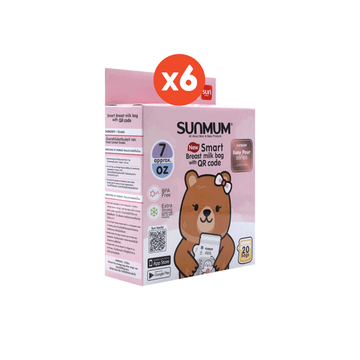 ถุงเก็บน้ำนม 7oz (6 แพ็ค) รุ่น EasyPour ลดกลิ่นหืนในนมแม่ ถุงหนา ตั้งได้ เทง่าย | SUNMUM