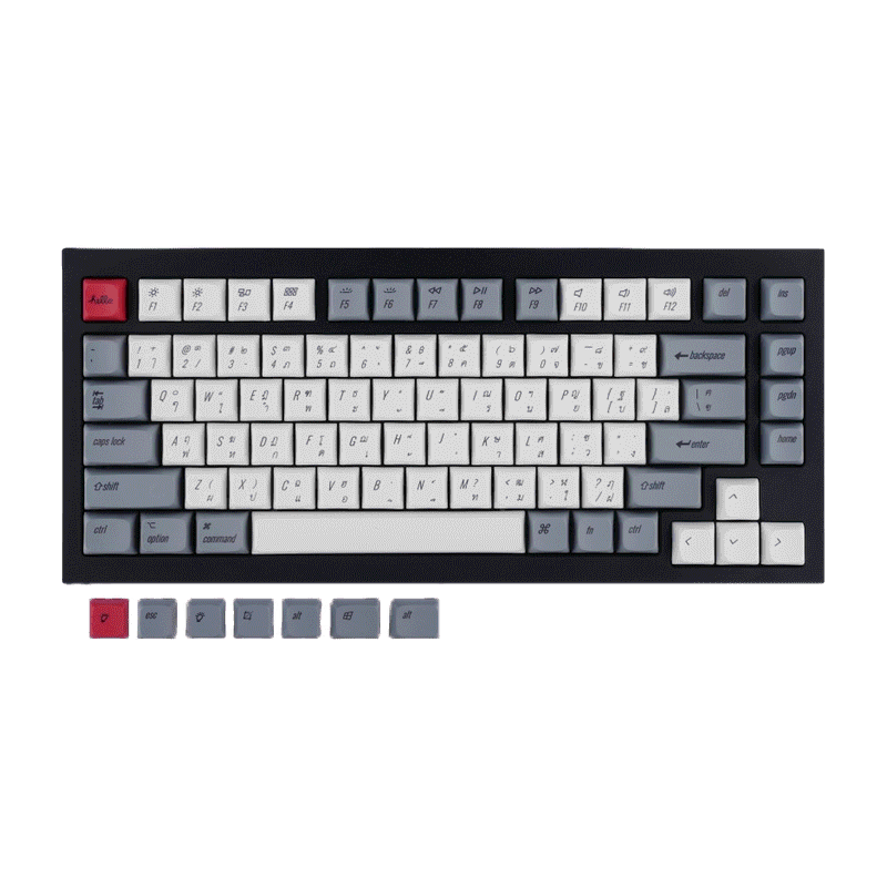 โปรโมชั่น : JM125TH Keychron keycap PBT Retro Set OEM XDA profile italic version คีย์ภาษาไทย K2 Q1