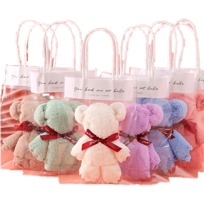 ผ้าขนหนู ผ้าฟลีซ ลายหมีน่ารัก เหมาะกับของขวัญวันวาเลนไทน์ สําหรับครู งานแต่งงาน