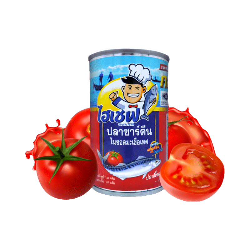 โปรโมชั่น : ปลากระป๋อง ไฮเชฟ อร่อย ทานง่าย ‼️ราคาถูกมาก‼️ไฮเชฟ ปลากระป๋อง ปลาซาดีนในน้ำมะเขือเทศ