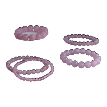 ROSEQUARTZ หินโรสควอตซ์ เลือกขนาดเม็ดหินได้ (4-12 มม.) หินแห่งความรัก และการให้อภัย สร้อยข้อมือหินแท้ by siamonlineshop
