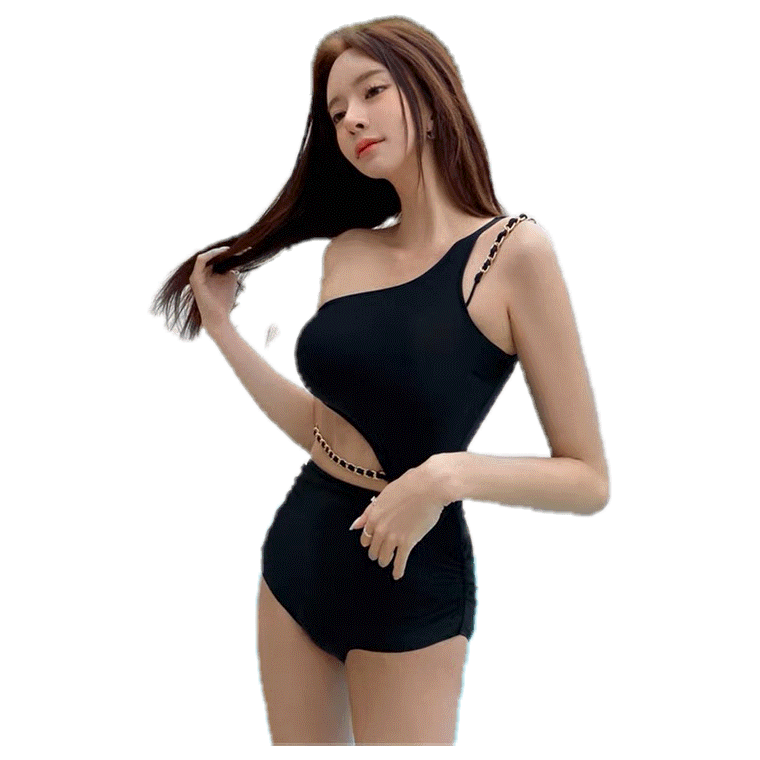 ชุดว่ายน้ำแฟชั่นเกาหลีผู้หญิง บิกินี่ Bikini 2762#(Black) มีฟองน้ำ