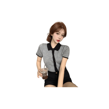 โปรโมชั่น : Mollygirl เสื้อไหมพรมคอปกกระดุมหน้า เสื้อยืด เสื้อแฟชั่นผญ 47048