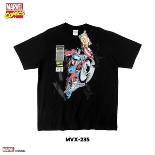 เสื้อMarvel ลาย กัปตันอเมริกา สีดำ (mvx-235)