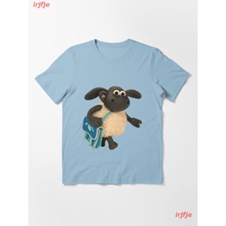 New Timmy Shaun The Sheep With Backpack Essential T-Shirt เสื้อยืด ดพิมพ์ลาย ดผ้าเด้ง คอกลม cotton แฟชั่น sale Unisex
