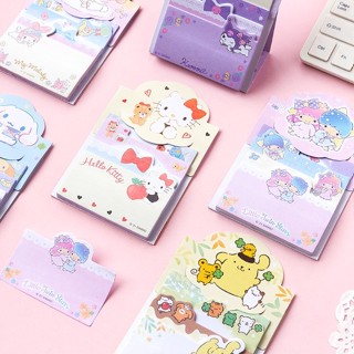 New น่ารัก Sanrio สี่ชั้นยืนกระดาษโน้ต Cinnamoroll กระดาษโน้ตการ์ตูน MelodyDIY วัสดุ Hello Kitty LittleTwinStars ของขวัญเครื่องเขียน