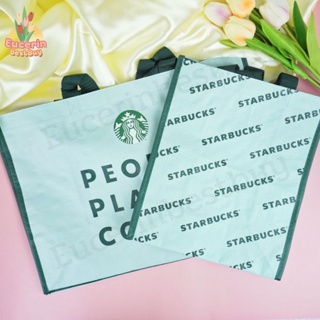 สินค้า กระเป๋าสตาร์บัค Starbucks Limited Edition Green Reused กระเป๋ากระสอบไซเรน ลดโลกร้อน ของแท้ ใบใหญ่