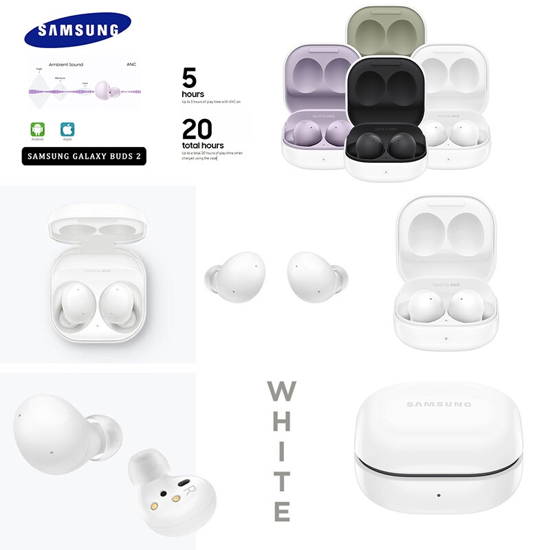 ภาพหน้าปกสินค้าGalaxy Buds 2 หูฟังบลูทูธไร้สายของแท้พร้อมไมโครโฟนในตัวหูฟังตัดเสียงรบกวนรองรับการชาร์จแบบไร้สาย