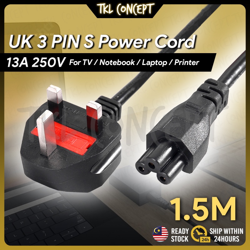 TKL 1.5M UK 3 PIN S แหล่งจ่ายไฟ 500w สาย 13A 250 V สําหรับโน้ตบุ๊คแล็ป ...