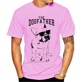 เสื้อแฟชั่นผญ - เสื้อยืดผ้าฝ้ายผู้ชายใหม่ 2022 2022est The Dogfather ตลกบูลด็อกฝรั่งเศสหลวมพอดีทีฐา