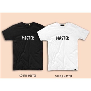 เสื้อยืดสีขาวผู้ชาย เสื้อตราหานคู่ MISTER MASTER tshirts ปรับแต่งเสื้อยืดคําสั่งคุณภาพสูง unisex .cr