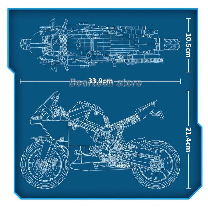 บล็อกตัวต่อรถมอเตอร์ไซค์เทคนิค-s1000rr-ของเล่นสําหรับเด็กผู้ชาย