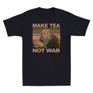 เสื้อยืดผู้ชาย90 - 2021 ลุง Iroh Make Tea Not War - เสื้อยืดนักดื่มชาซามูไรที่เงียบสงบเสื้อยืดผู้ชา