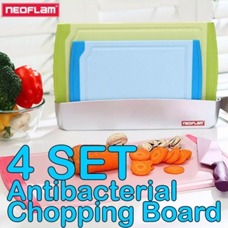 Neoflam Korea Antibacterial Cutting Chopping Board 4 Set with Stand