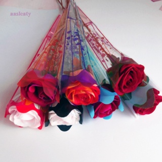 Aasleaty ถุงกระดาษแก้วใส ลายดอกกุหลาบ สําหรับใส่ช่อดอกไม้ DIY 100 ชิ้น