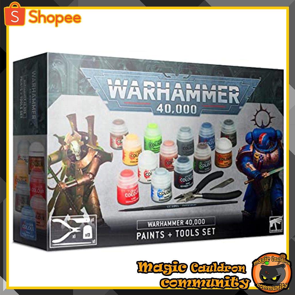 (9ed) 40K Paints + Tools Set Warhammer 40000 | Shopee Thailand