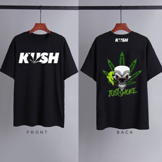 เสื้อยืดสีขาวผู้ชาย - KUSH วัฒนธรรมการออกแบบวินเทจแรงบันดาลใจผ้าฝ้ายหลวมเสื้อผ้าเสื้อยืดสําหรับผู้ช