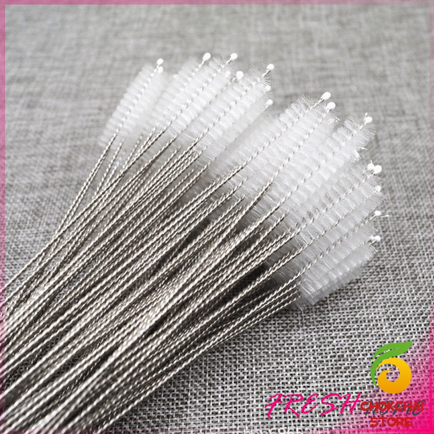 chokchaistore-แปรงล้างหลอดดูด-จุกนม-ขนไนล่อน-ไม่ทำให้เป็นรอย-stainless-steel-soft-straw-straw-brush