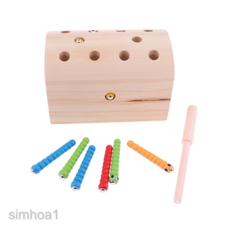♤✘[simhoabeMY] Wooden Magnetic Catch Insects Game Toys Develop Kids Hand-eye Coordination