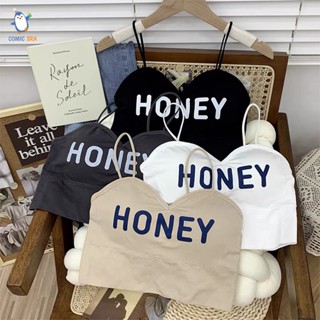 Comicbra สายเดี่ยว สปอร์ตบรา โชว์หลัง เซ็กซี่ แซ่บบบ Honey มีฟองน้ำเสริม ใส่เที่ยว เสื้อผ้า ผู้หญิง