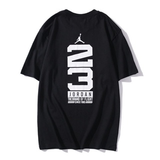 เสื้อสีขาว เสื้อคู่ ✶✸Nike Jordan เสื้อยืดลําลองแฟชั่นสําหรับผู้ชายแขนสั้นเหมาะกับการเล่นกีฬา Tee