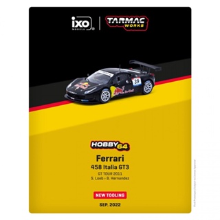 Tarmac Works T64-073-11GTT39 1/64 FERRARI 458 ITALIA GT3 REDBULL GT TOUR 2011 DIECAST SCALE รุ่นรถ