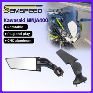 For Kawasaki NINJA250/300 16-21 NINJA400 18-21 NINJA650 16-21 SEMSPEED CNC Aluminium Adjustable Wing Fin Rearview Mirror