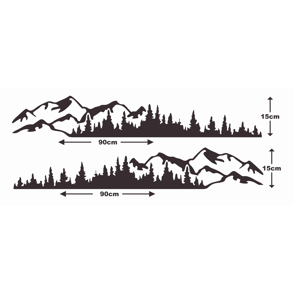 สติกเกอร์ตัดต้นไม้-ภูเขา-สําหรับตกแต่งรถยนต์