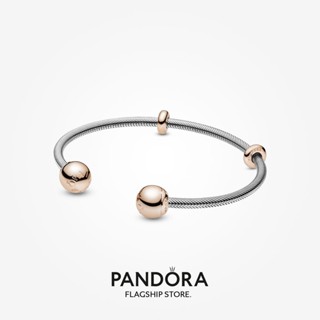 Pandora สร้อยข้อมือเงิน 14k ชุบโรสโกลด์ สไตล์คริสต์มาส ของขวัญวันเกิด t925