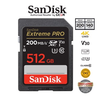 สินค้า SanDisk Extreme Pro SD Card SDXC 512GB ( SDSDXXD-512G-GN4IN ) ความเร็วอ่าน 200MB/s เขียน 140MB/s เมมโมรี่การ์ด SDCARD  แซนดิส รับประกัน Synnex lifetime